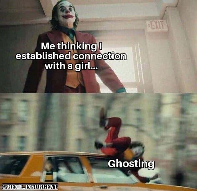 Joker gets hit by a car meme ghosted after connecting with a girl