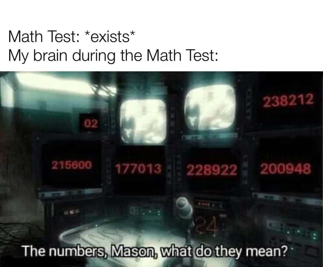 Math test brain meme lost in exam