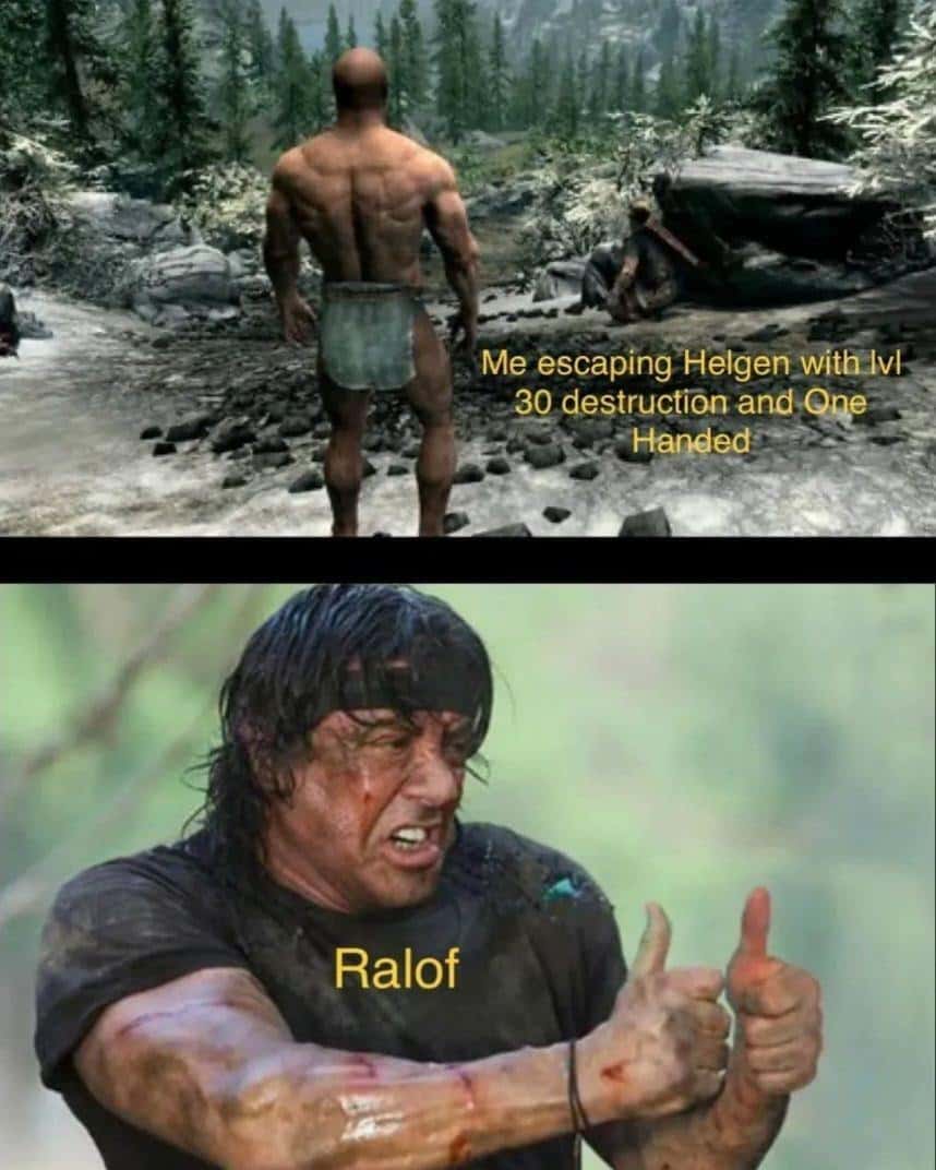 Skyrim Ralof meme gives thumbs up to Helgen escape