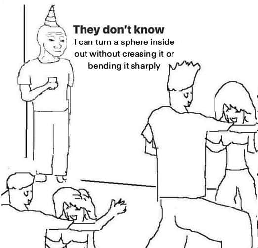 They don't know meme turns sphere inside out at party They don't know meme turns sphere inside out at party