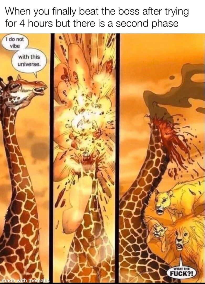 Giraffe meme explodes after beating boss second phase