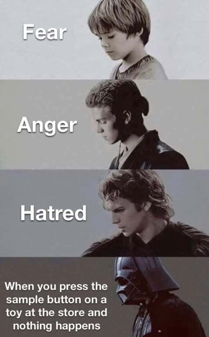 Darth vader meme gets mad pressing toy sample button no response