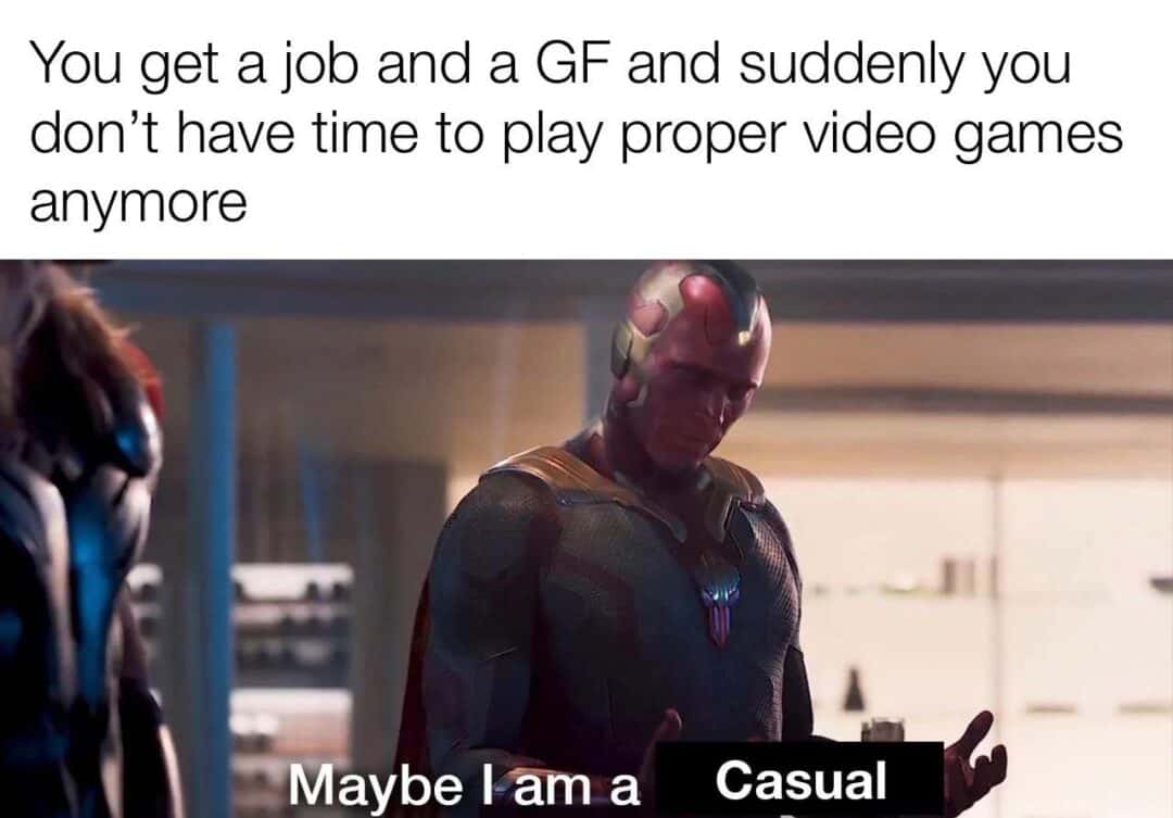 Vision meme casual gamer after job and gf