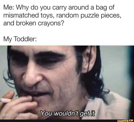 You wouldn't get it meme toddler hoards random useless junk