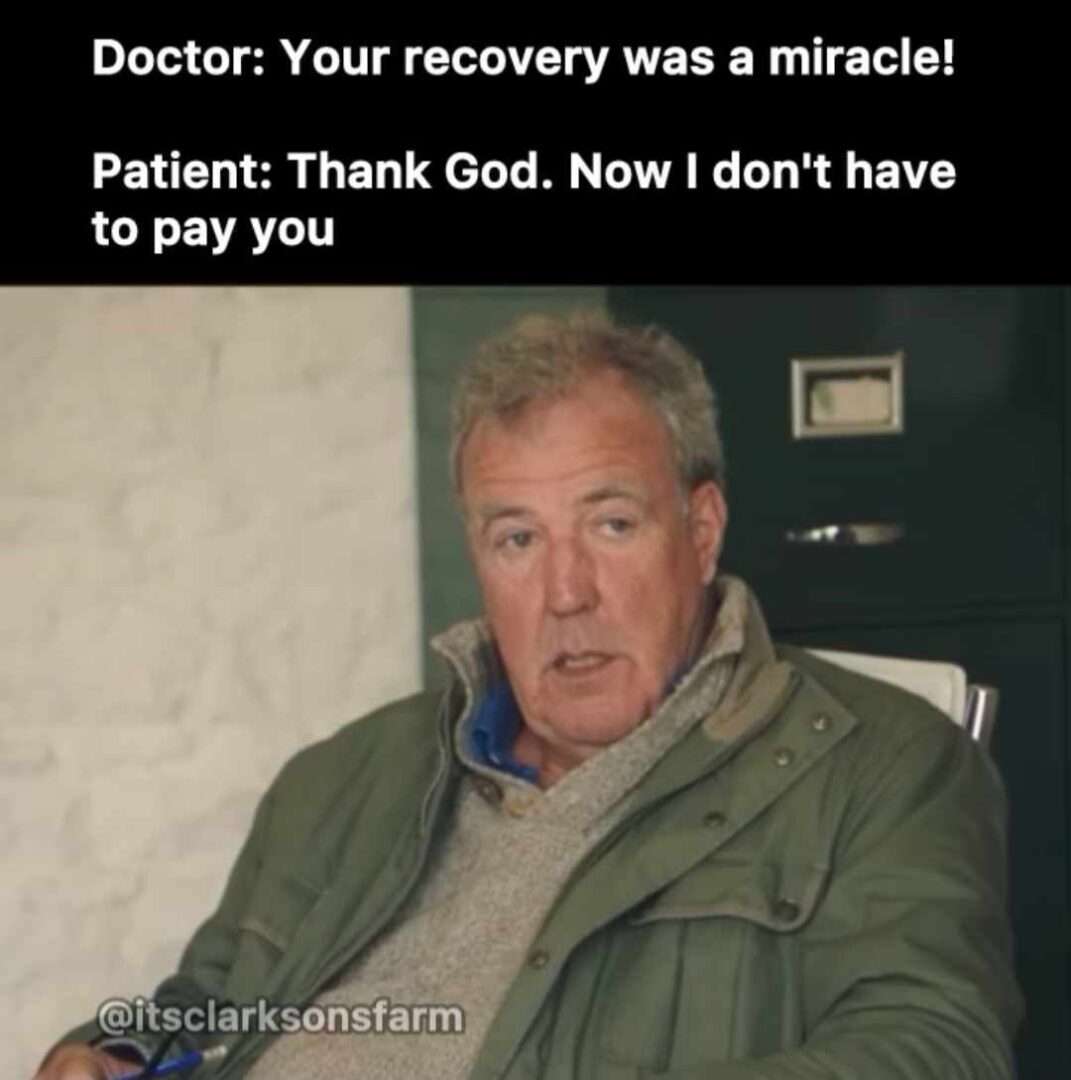 Clarkson meme patient refuses to pay doctor after miracle recovery