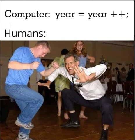 The jig meme celebrating new year