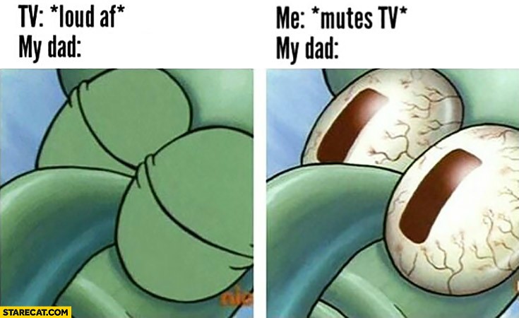 Sleeping Squidward Meme: TV loud af