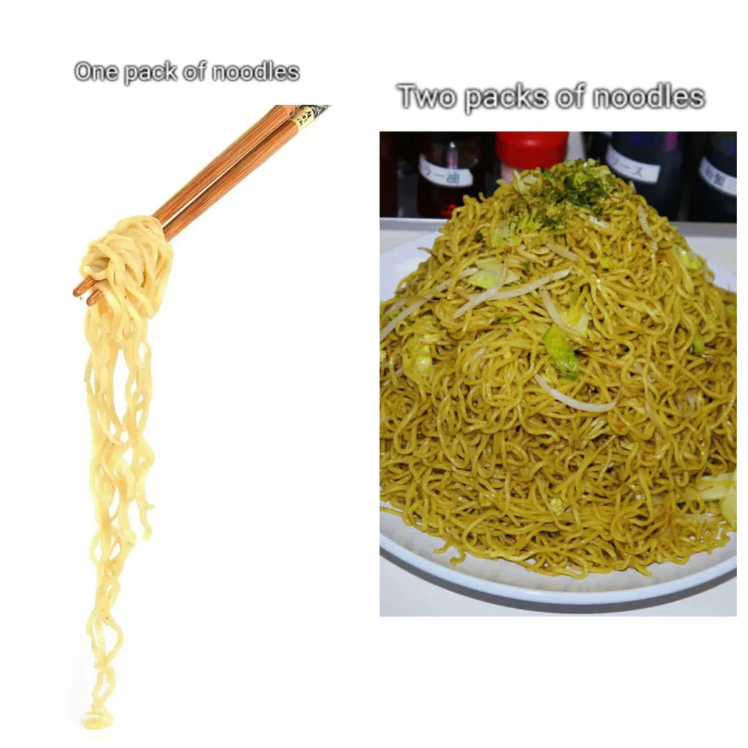 One pack of noodles / Two packs of noodles