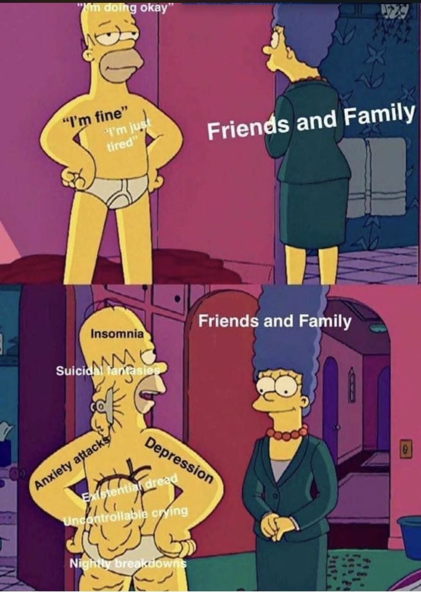 Homer Simpson's Back Fat Meme: I’m Doing Okay vs Mental Health Struggles