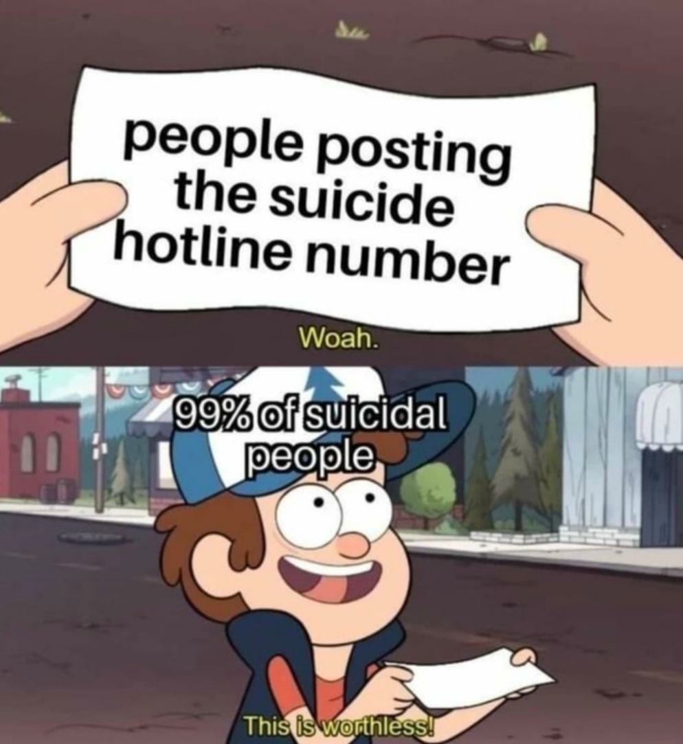 This Is Worthless: People Posting Suicide Hotline Number Is Worthless Meme