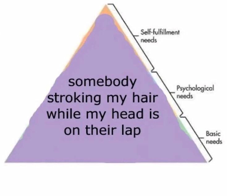 Hierarchy of Needs Meme: Somebody Stroking My Hair Head On Their Lap Maslow Pyramid
