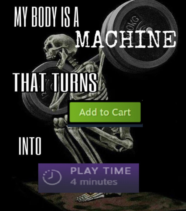 My Body Is A Machine Meme: My Body Is A Okg Machine That Turns Add To Cart Into Play Time 4 Minutes