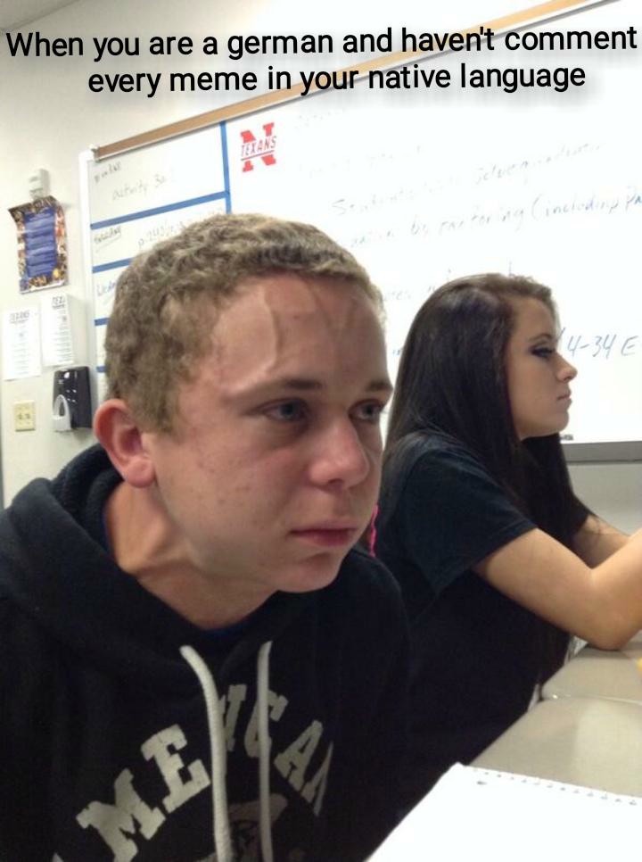 Vein Forehead Guy Meme: When you are a german and haven't comment every meme in your native language