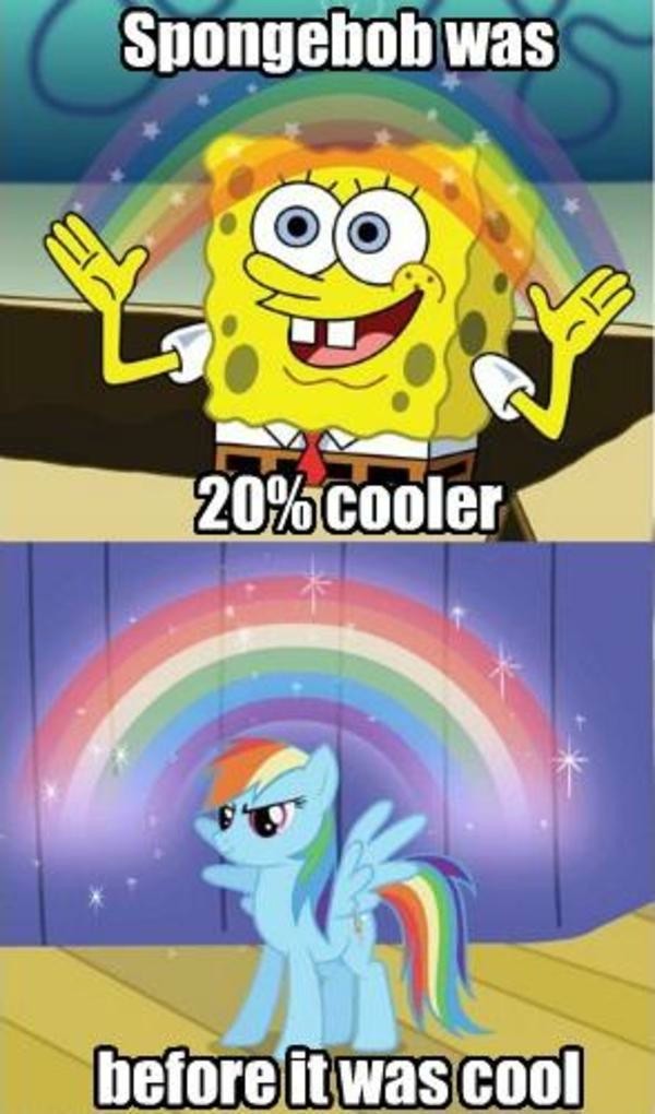 Imagination Spongebob (Rainbow) Meme: Spongebob was 20% cooler / before it was cool Imagination Spongebob (Rainbow) Meme: Spongebob was 20% cooler / before it was cool