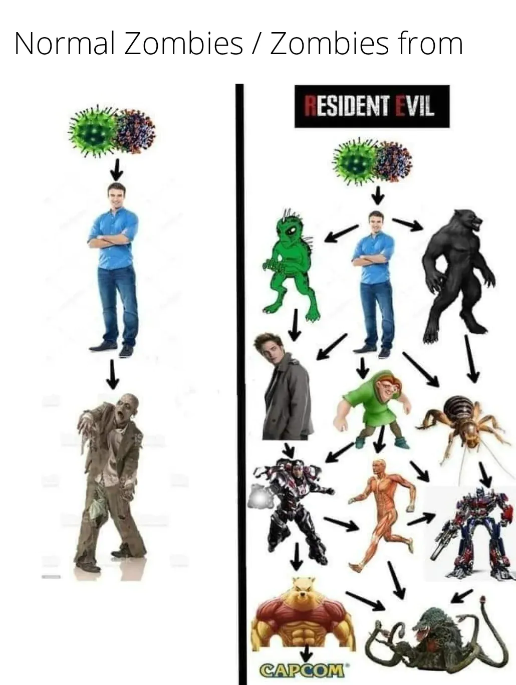 Normal zombies vs zombies from resident evil