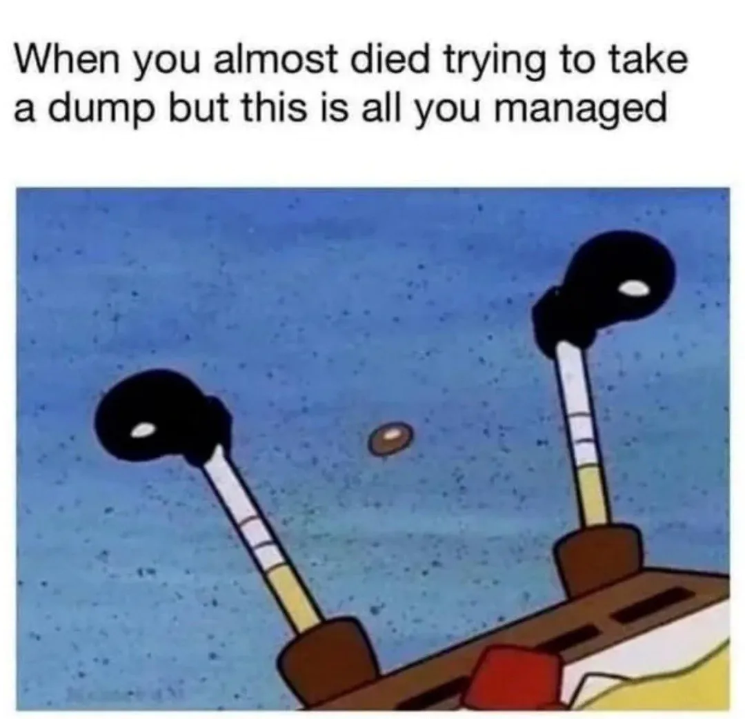 When you almost died trying to take a dump but this is all you managed