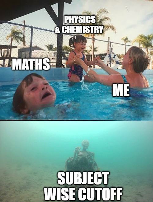 Drowning Kid Meme: SUBJECT WISE CUTOFF