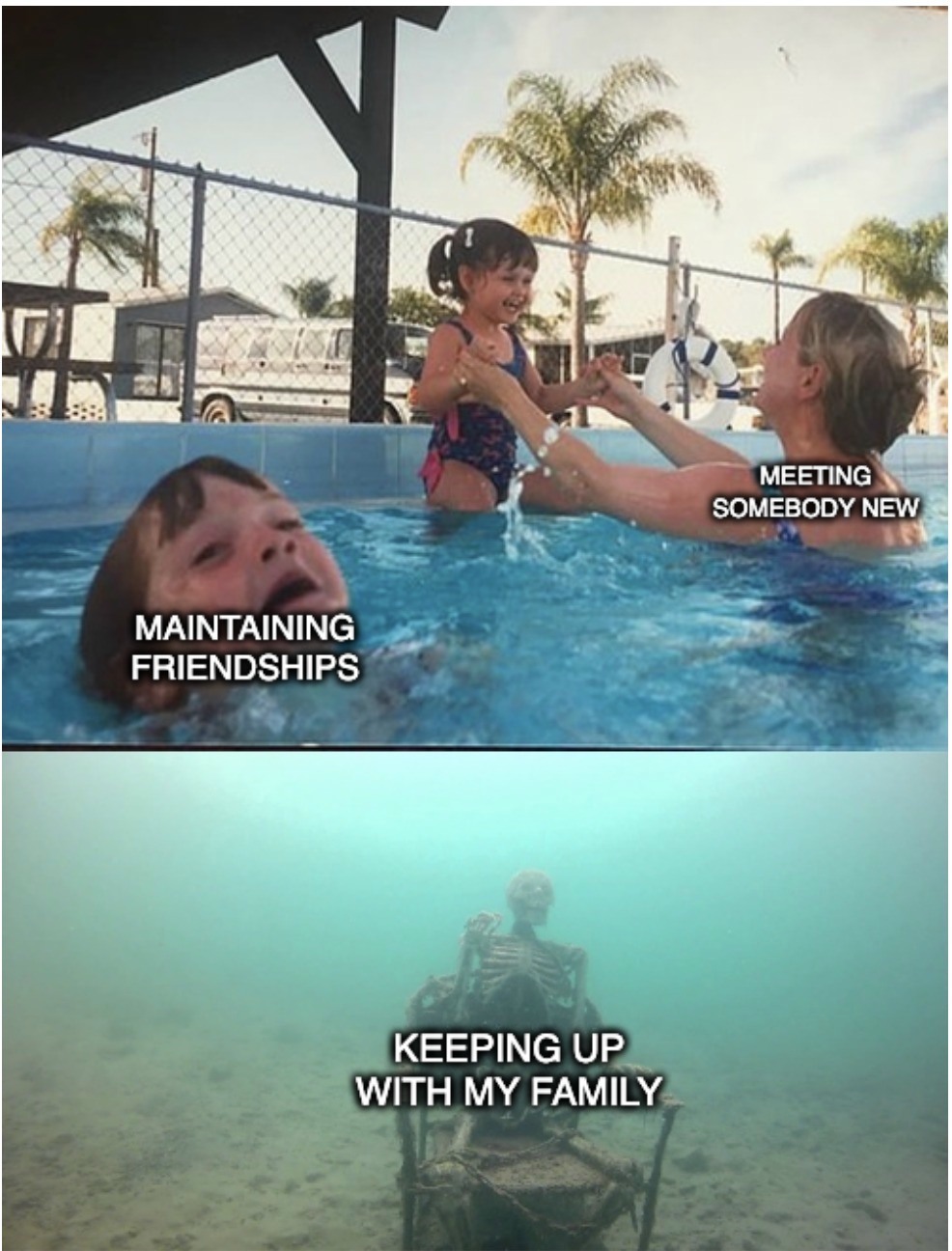 Drowning Kid Meme: KEEPING UP WITH MY FAMILY
