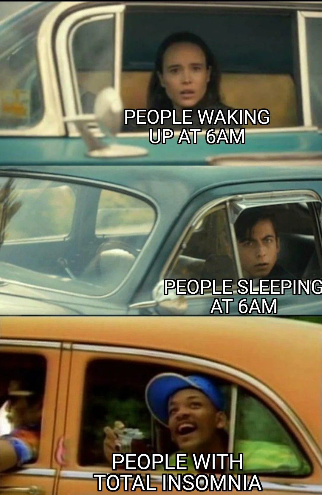 The Umbrella Academy Car Meme: PEOPLE WAKING UP AT 6AM