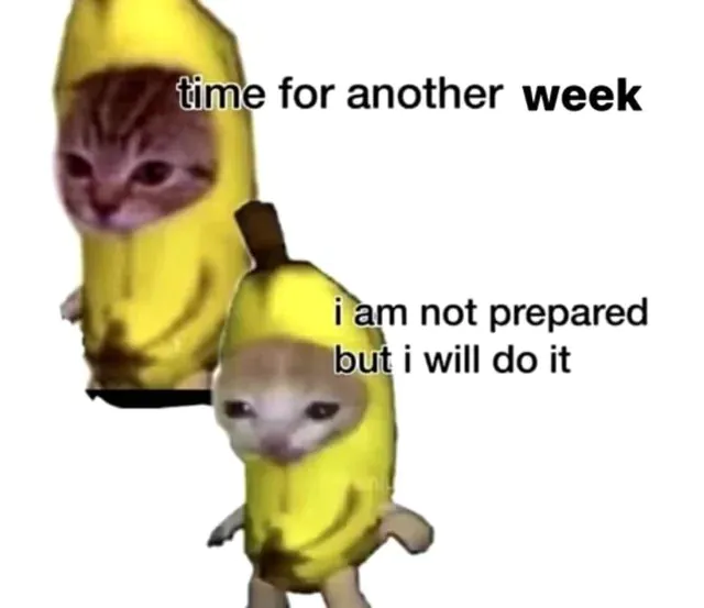 time for another week / i am not prepared but i will do it