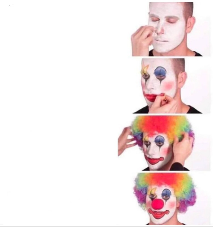 Clown Applying Makeup Meme