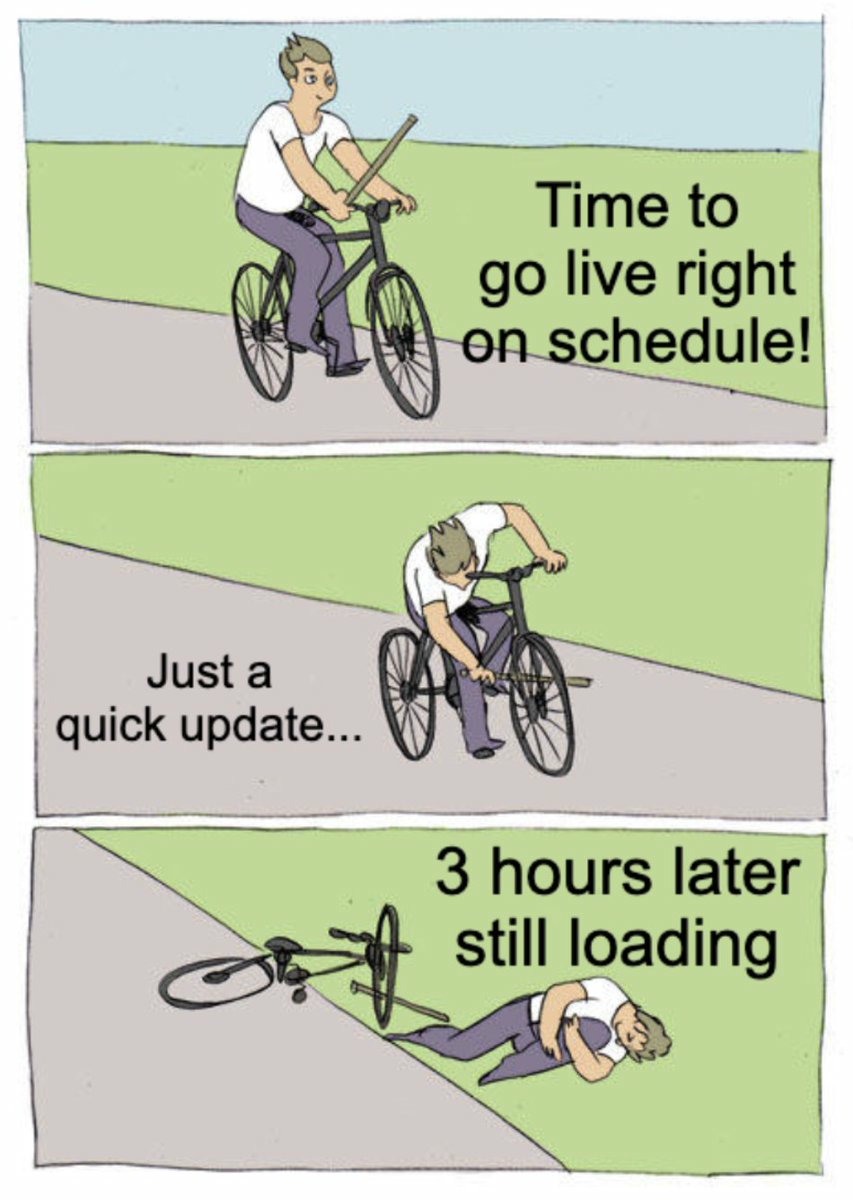 Bike Fall Meme: Time to go live right on schedule!