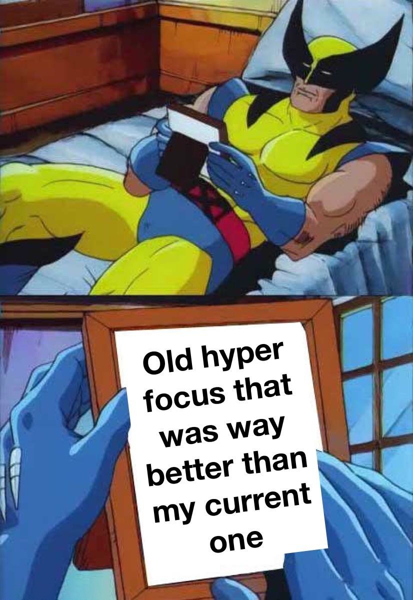 Wolverine Remembers Meme: Old hyper focus that was way better than my current one Wolverine Remembers Meme: Old hyper focus that was way better than my current one