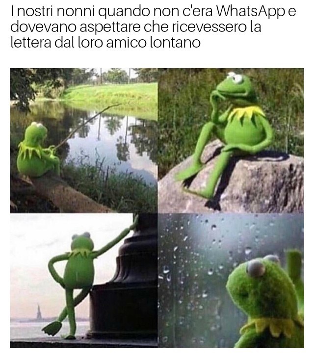 Kermit Waiting Meme: I nostri nonni quando non c'era WhatsApp e dovevano aspettare che ricevessero la lettera dal loro amico lontano
