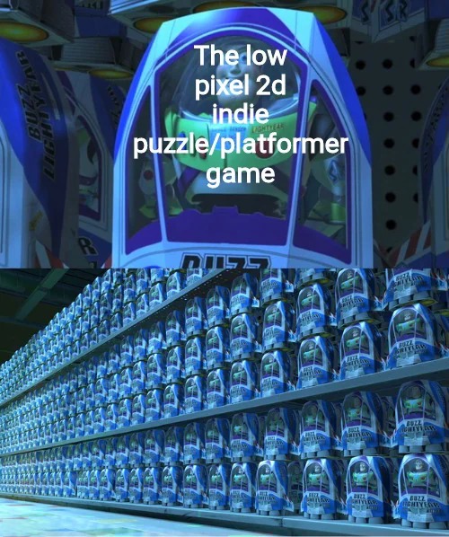 Buzz Lightyear Clone Meme: The low pixel 2d indie puzzle/platformer game