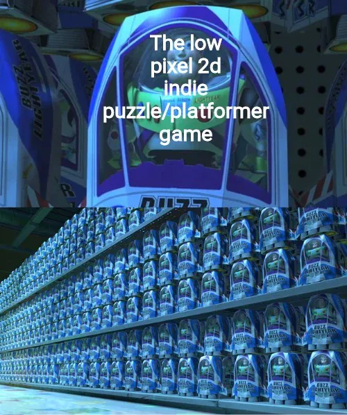 Buzz Lightyear Clone Meme: The low pixel 2d indie puzzle/platformer game