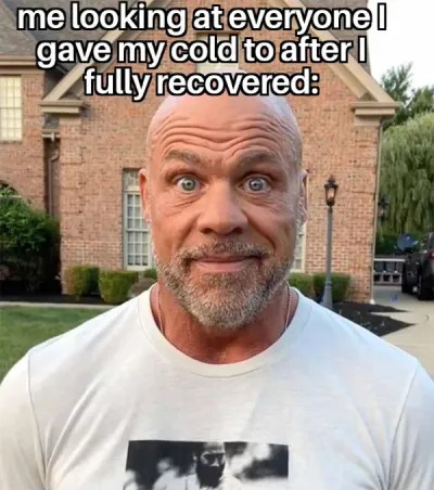 Bald Guy Staring Meme: me looking at everyonel gave my cold to after I fully recovered