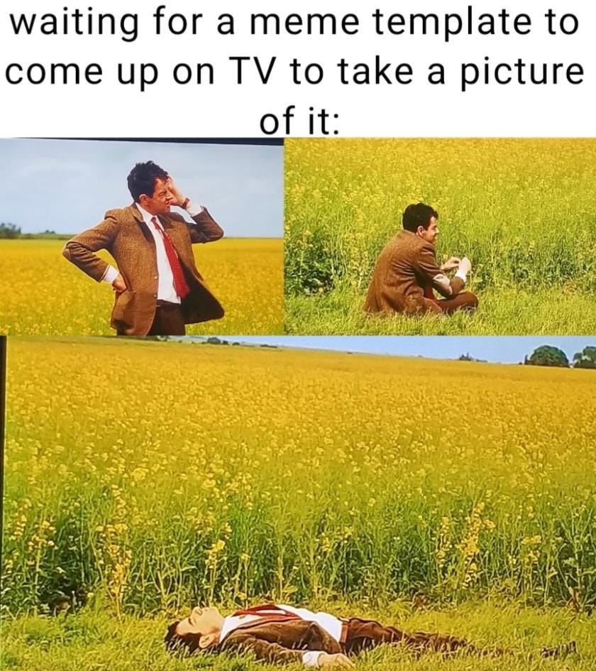 Mr. Bean Waiting: Waiting For Meme Template On TV Meme