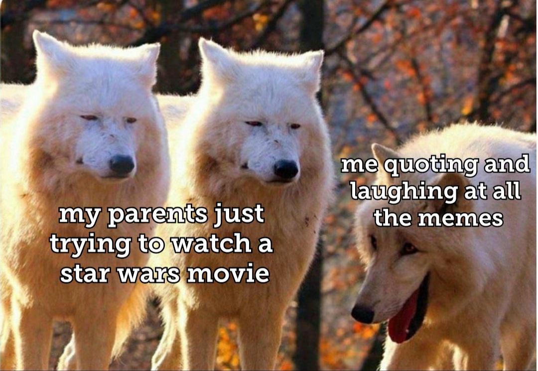 Laughing Wolves: When Your Kid Ruins Star Wars Movie Night with Memes