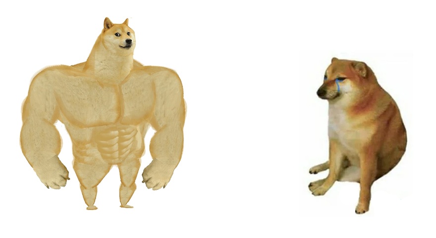 Buff Doge vs Cheems Meme Templaate