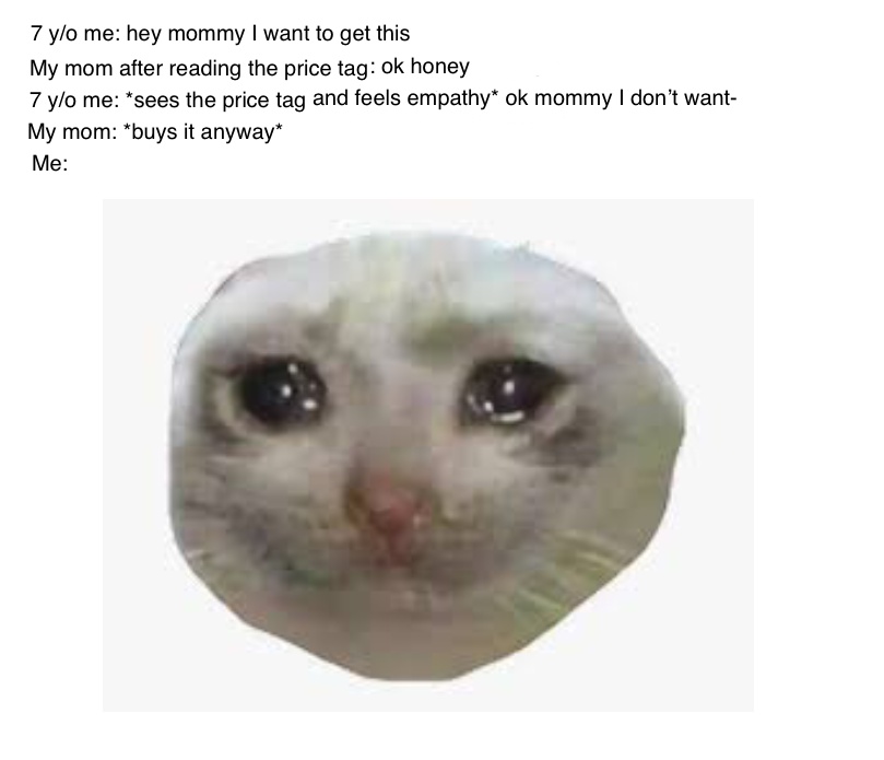Crying Cat meme about mom's love meme Crying Cat meme about mom's love meme
