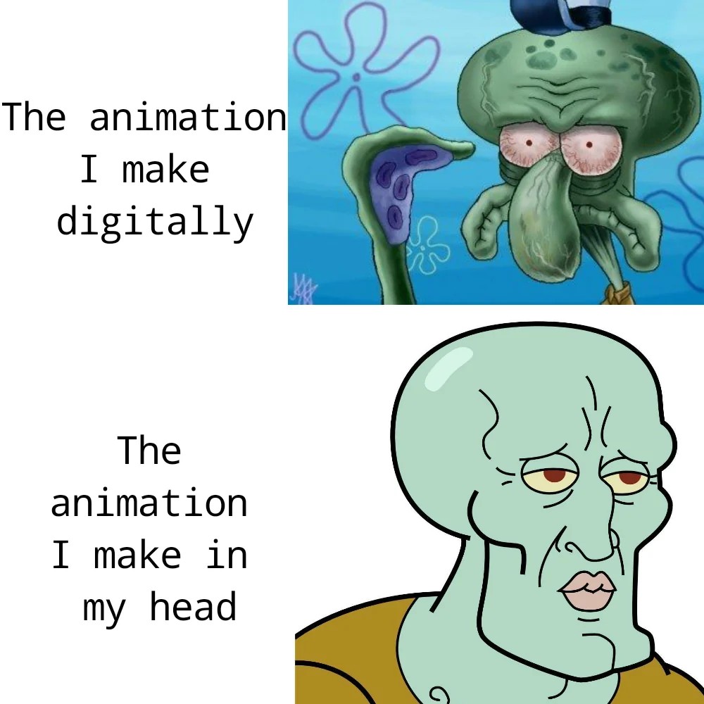 Handsome Squidward: Digital Animation vs In My Head Animation Meme