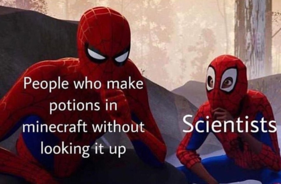 Learning From Spiderman Meme About Minecraft Potion Experimentation