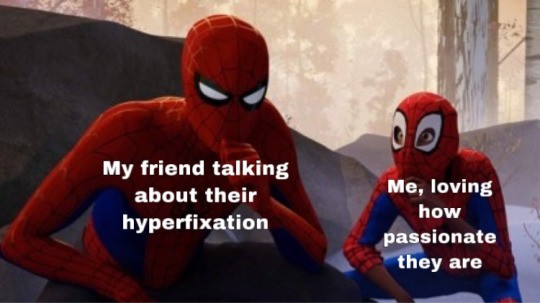 Learning From Spiderman Meme Showing Joy For Friend's Hyperfixation