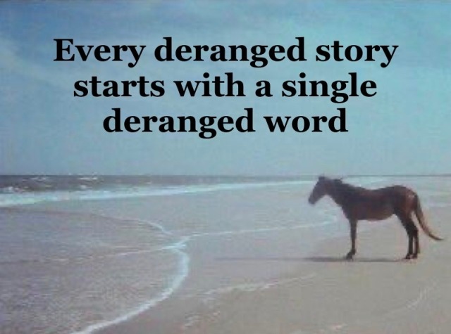 Man Horse Water: Funny Beach Horse Meme About Deranged Story Openings