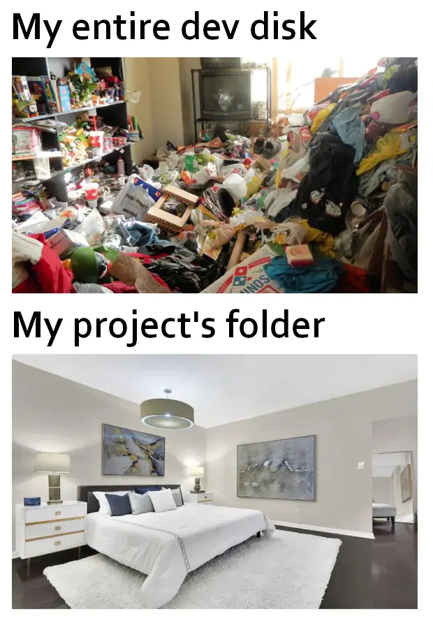 Dev Disk Vs Project Folder Meme Developer Humor