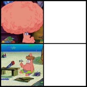 Patrick Big Brain vs Small Brain Meme Template