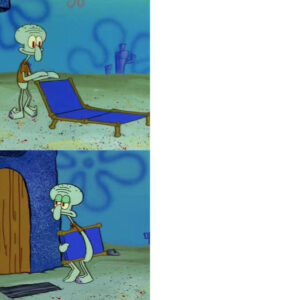 Squidward Lounge Chair Meme Template