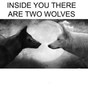 There Are Two Wolves Inside You Meme Template