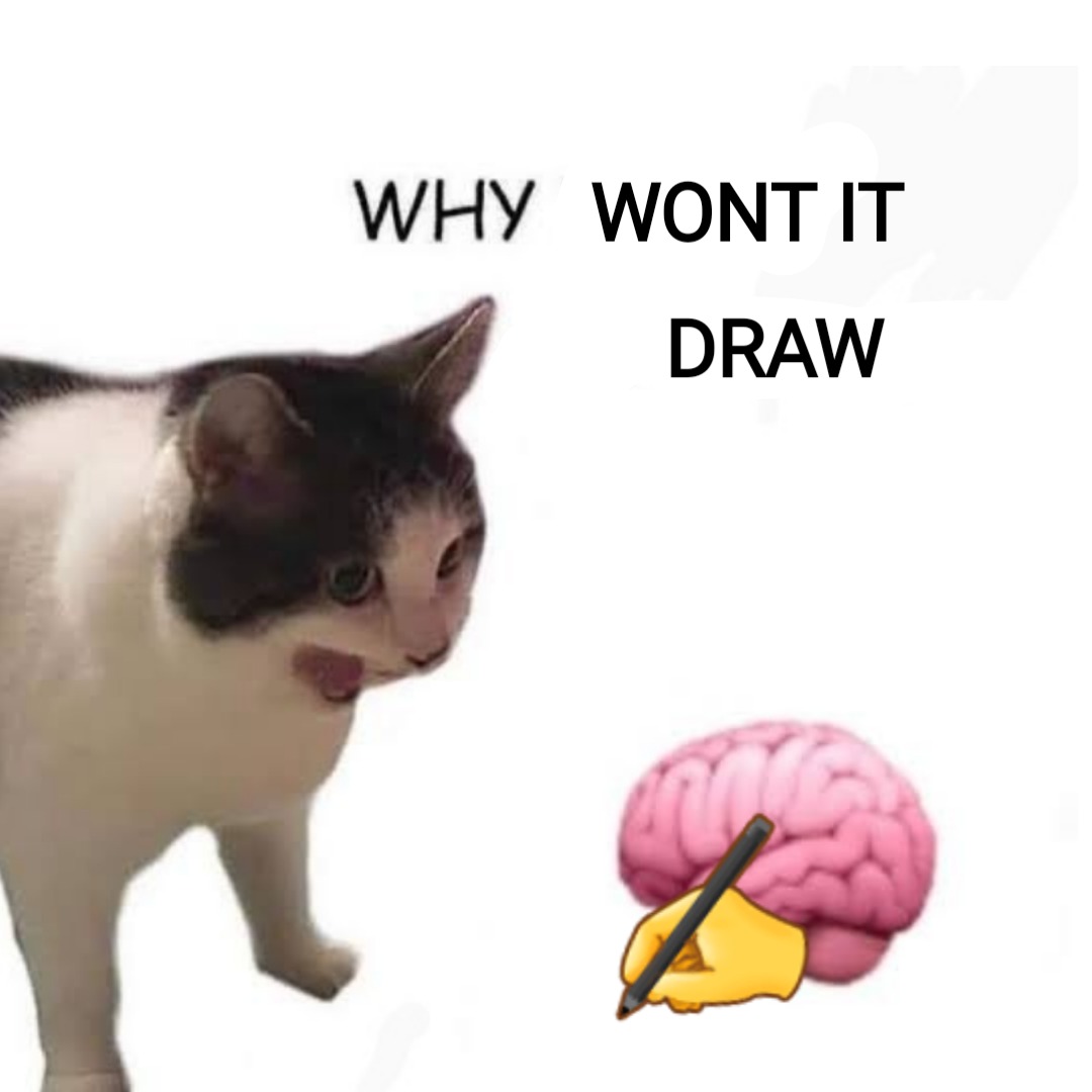 Why it empty cat meme confused why brain won't draw