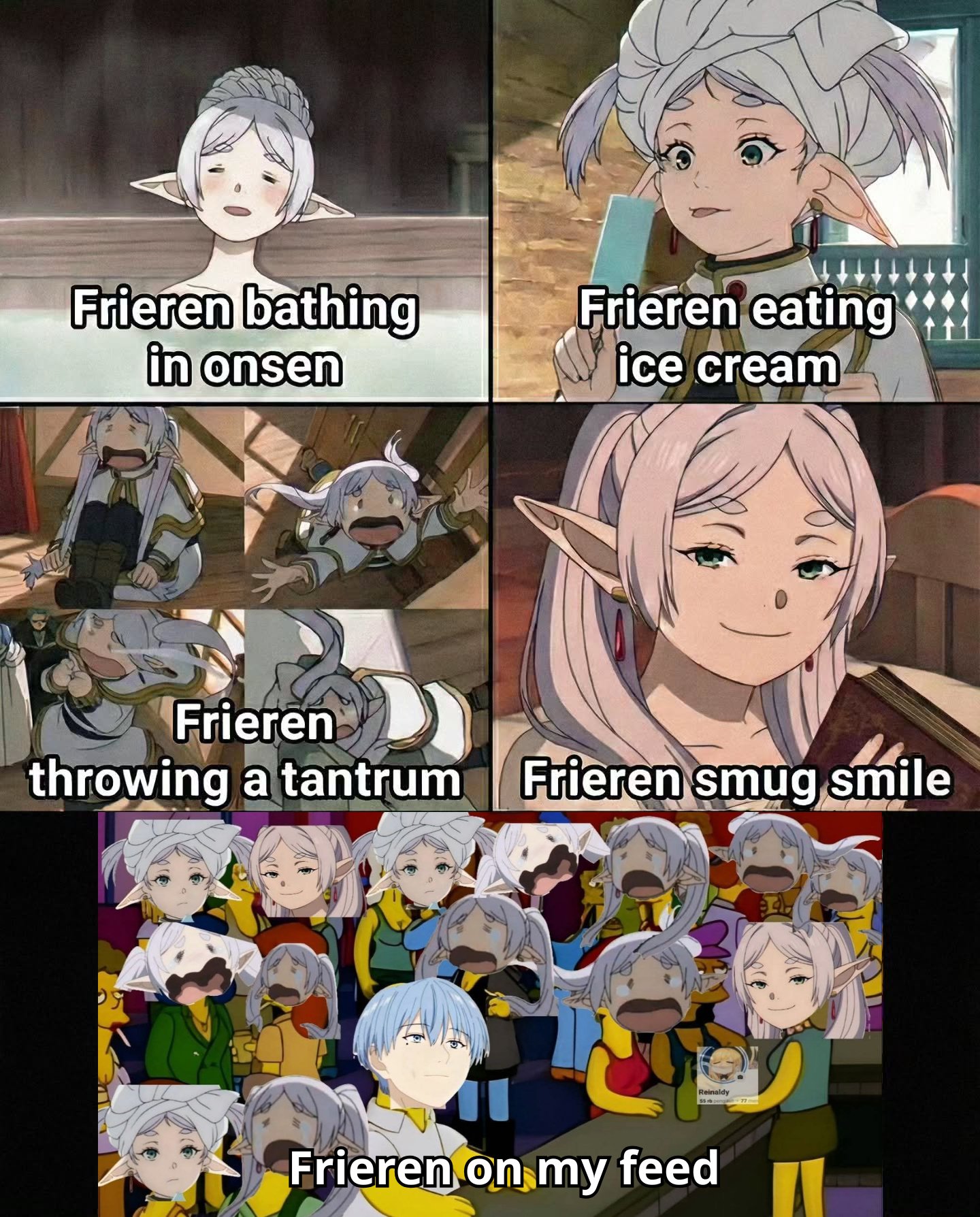 Frieren meme on my feed smug smile tantrum overload