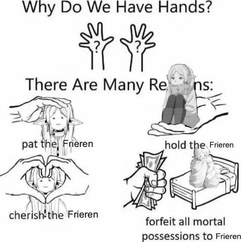 Frieren meme forfeit all mortal possessions to hold her