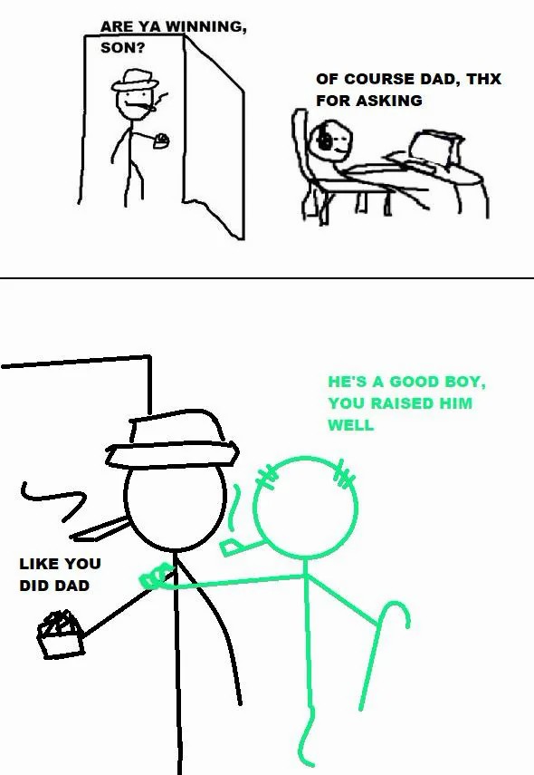 Are ya winning son meme with wholesome green spirit twist