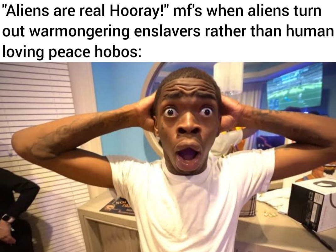 Shocked black guy meme aliens are real enslavers