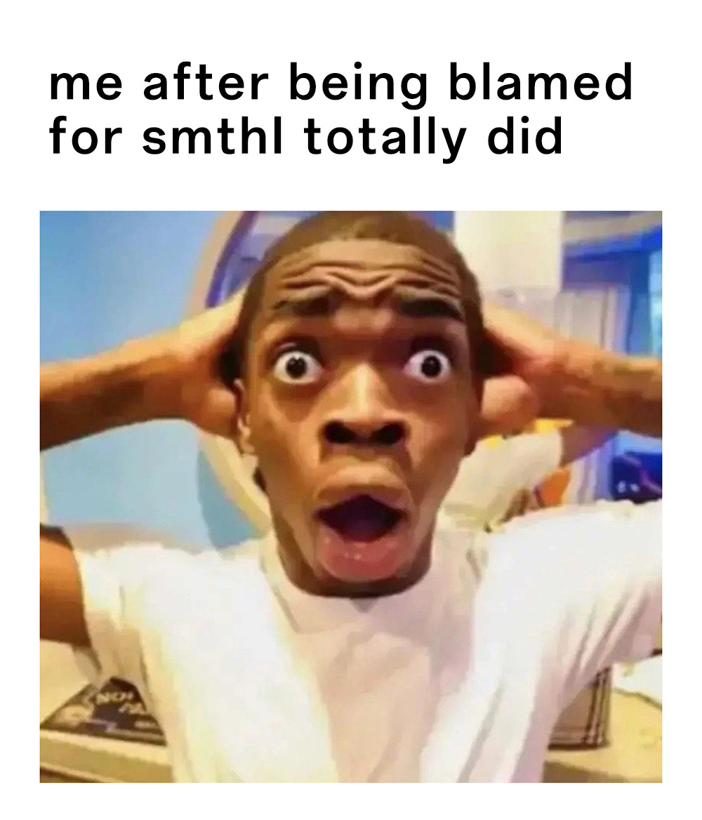 Shocked black guy meme blamed for something he did