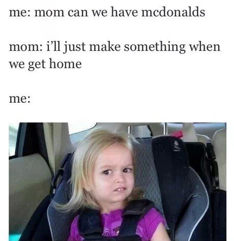 Side eye chloe meme side eyeing mom after being denied mcdonalds for home cooked meal